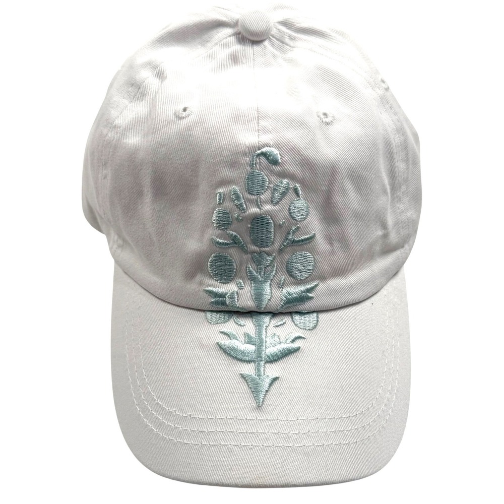FP Movement Big Buti Baseball Cap Womens White Embroidered Floral Hat NWOT